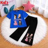 Trendy Kids 2-Piece Outfit Set – Top & Black Flared Pants