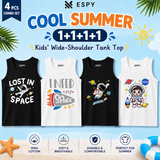 Boys & Girls Sleeveless Tank Tops – 4 PCS Cotton Combo Set