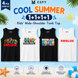 Boys & Girls Sleeveless Tank Tops – 4 PCS Cotton Combo Set