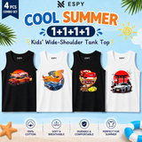 Boys & Girls Sleeveless Tank Tops – 4 PCS Cotton Combo Set