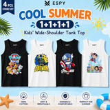 Boys & Girls Sleeveless Tank Tops – 4 PCS Cotton Combo Set