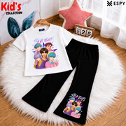 Trendy Kids 2-Piece Outfit Set – Top & Black Flared Pants
