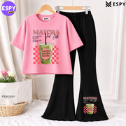 Trendy Women’s Co-Ord Set – Loose Fit Tee & Bootcut Pants