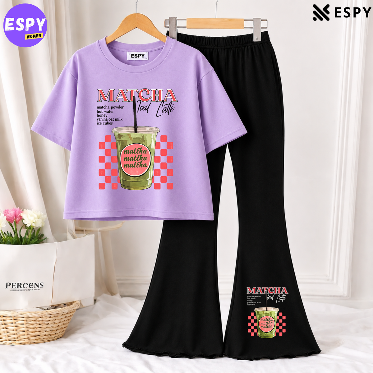 Trendy Women’s Co-Ord Set – Loose Fit Tee & Bootcut Pants
