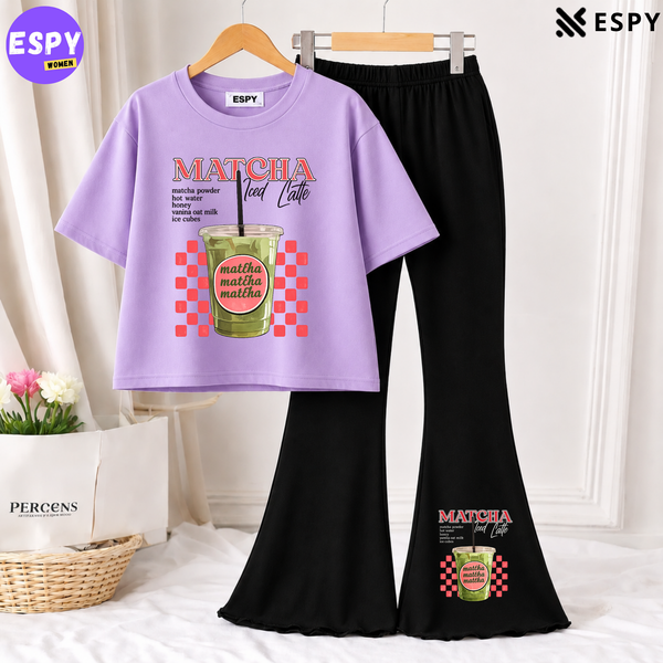 Trendy Women’s Co-Ord Set – Loose Fit Tee & Bootcut Pants