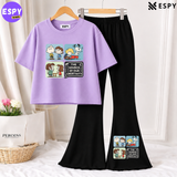 Trendy Women’s Co-Ord Set – Loose Fit Tee & Bootcut Pants