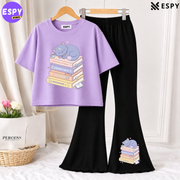 Trendy Women’s Co-Ord Set – Loose Fit Tee & Bootcut Pants