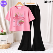 Trendy Women’s Co-Ord Set – Loose Fit Tee & Bootcut Pants