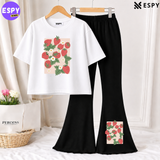 Trendy Women’s Co-Ord Set – Loose Fit Tee & Bootcut Pants