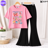 Trendy Women’s Co-Ord Set – Loose Fit Tee & Bootcut Pants