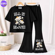 Trendy Women’s Co-Ord Set – Loose Fit Tee & Bootcut Pants