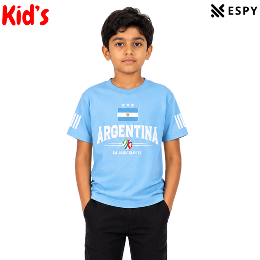 Kids Argentina World Cup Cotton Drop Shoulder T-Shirt