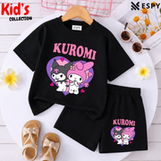 Kids Matching Drop Shoulder T-Shirt and Shorts Set