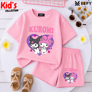 Kids Matching Drop Shoulder T-Shirt and Shorts Set