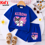 Kids Matching Drop Shoulder T-Shirt and Shorts Set