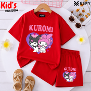 Kids Matching Drop Shoulder T-Shirt and Shorts Set