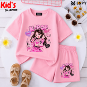Kids Matching Drop Shoulder T-Shirt and Shorts Set
