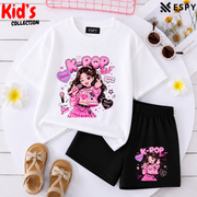 Kids Matching Drop Shoulder T-Shirt and Shorts Set
