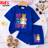 Kids Matching Drop Shoulder T-Shirt and Shorts Set