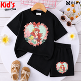 Kids Matching Drop Shoulder T-Shirt and Shorts Set