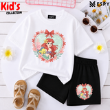 Kids Matching Drop Shoulder T-Shirt and Shorts Set
