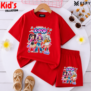 Kids Matching Drop Shoulder T-Shirt and Shorts Set