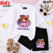 Kids Matching Drop Shoulder T-Shirt and Shorts Set