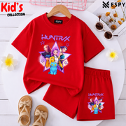 Kids Matching Drop Shoulder T-Shirt and Shorts Set