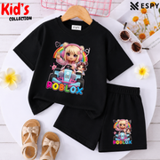 Kids Matching Drop Shoulder T-Shirt and Shorts Set
