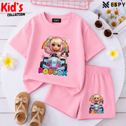Kids Matching Drop Shoulder T-Shirt and Shorts Set