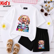 Kids Matching Drop Shoulder T-Shirt and Shorts Set