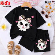 Kids Matching Drop Shoulder T-Shirt and Shorts Set
