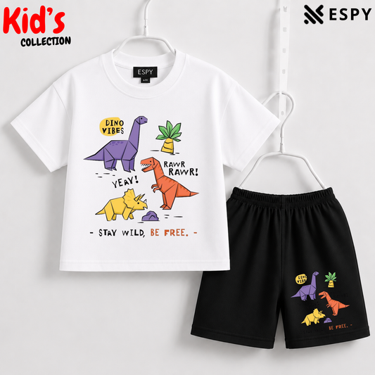 Premium Cotton Kids Co-Ord Set | Drop Shoulder T-Shirt & Shorts