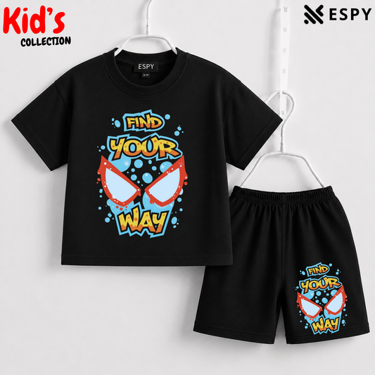 Premium Cotton Kids Co-Ord Set | Drop Shoulder T-Shirt & Shorts
