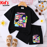 Kids Matching Drop Shoulder T-Shirt and Shorts Set