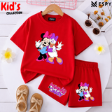 Kids Matching Drop Shoulder T-Shirt and Shorts Set