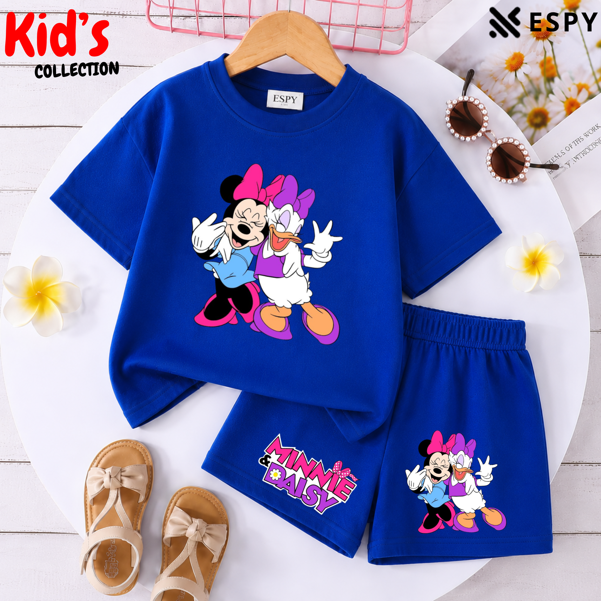 Kids Matching Drop Shoulder T-Shirt and Shorts Set
