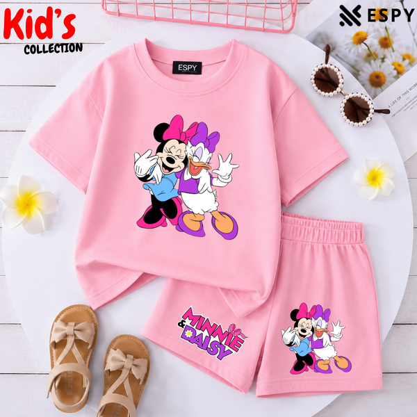 Kids Matching Drop Shoulder T-Shirt and Shorts Set