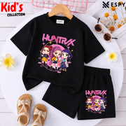 Kids Matching Drop Shoulder T-Shirt and Shorts Set