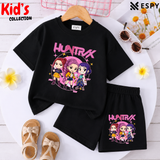 Kids Matching Drop Shoulder T-Shirt and Shorts Set