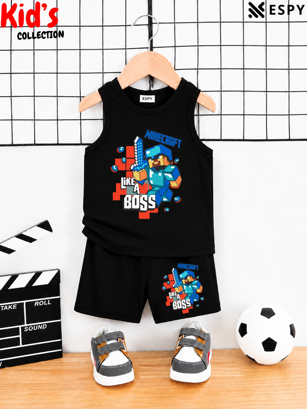 Kids Cotton Tank Top and Shorts Set for Boys & Girls