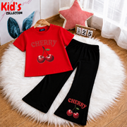 Trendy Kids 2-Piece Outfit Set – Top & Black Flared Pants