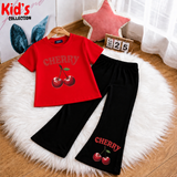 Trendy Kids 2-Piece Outfit Set – Top & Black Flared Pants
