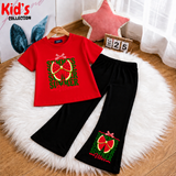 Trendy Kids 2-Piece Outfit Set – Top & Black Flared Pants