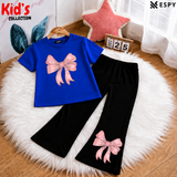Trendy Kids 2-Piece Outfit Set – Top & Black Flared Pants