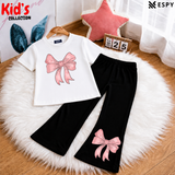 Trendy Kids 2-Piece Outfit Set – Top & Black Flared Pants