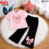Trendy Kids 2-Piece Outfit Set – Top & Black Flared Pants