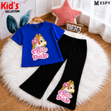 Trendy Kids 2-Piece Outfit Set – Top & Black Flared Pants