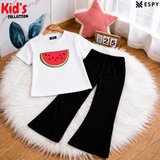 Trendy Kids 2-Piece Outfit Set – Top & Black Flared Pants