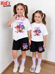 Kids Matching Drop Shoulder T-Shirt and Shorts Set